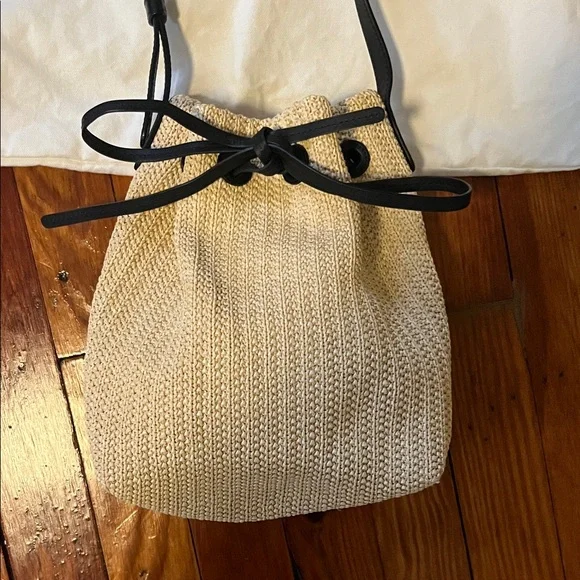 Mansur Gavriel Mini Drawstring Raffia Bucket Bag - EUC! - Picture 7 of 10
